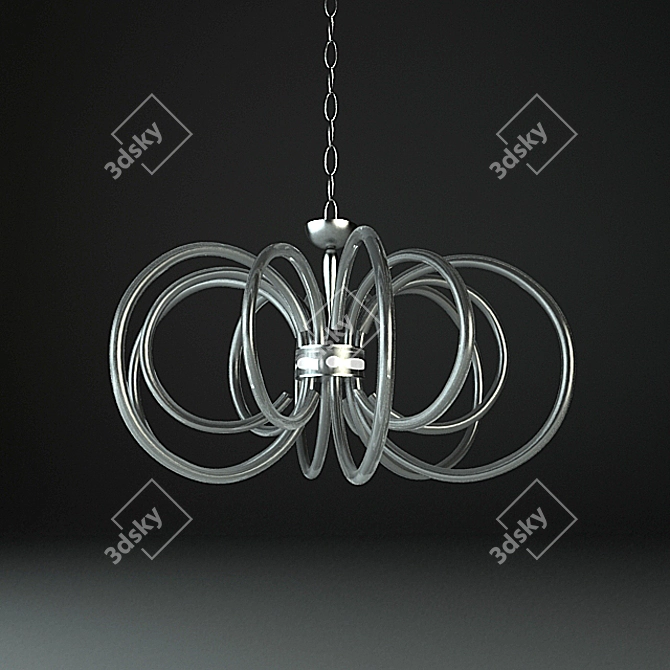 Italian Glass Wire XXL Chandelier 3D model image 1