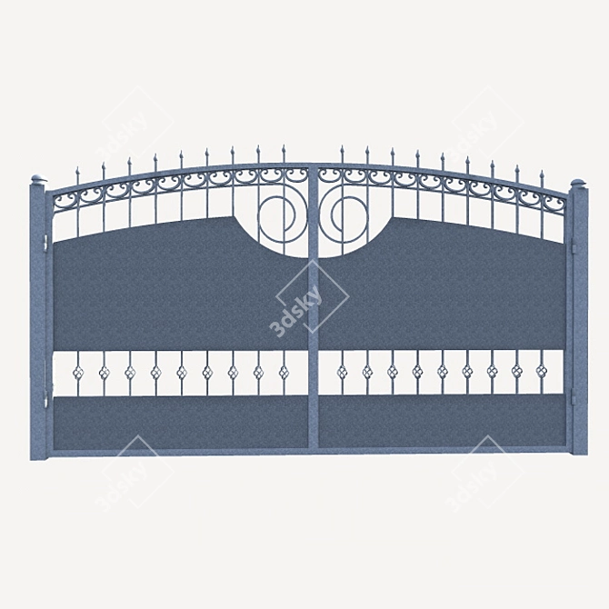 Forged Metal Gates 3D model image 1