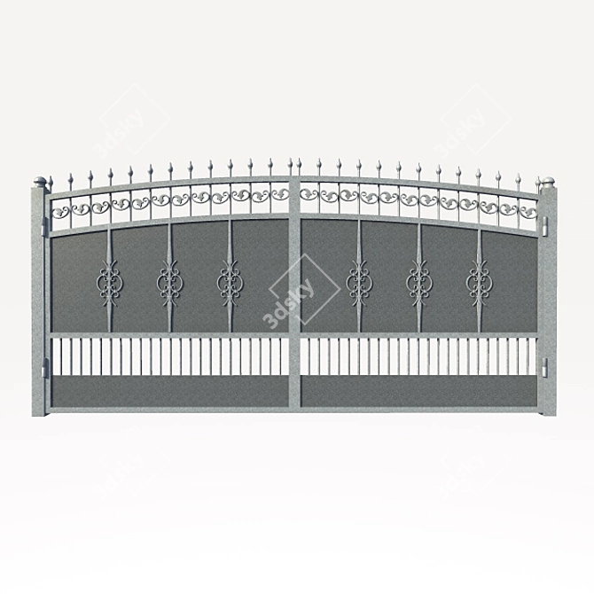 Forged Metal Gates 3D model image 1