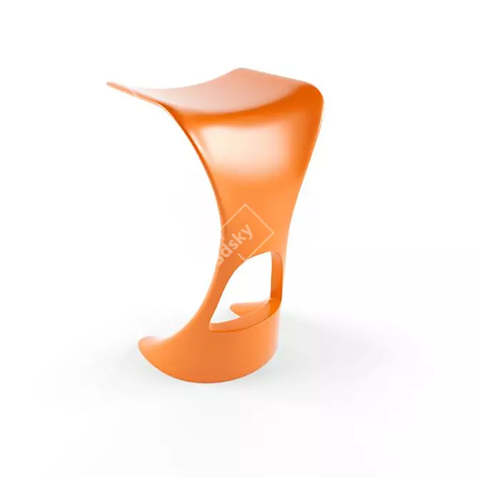 Sleek Metal Bar Stool 3D model image 1