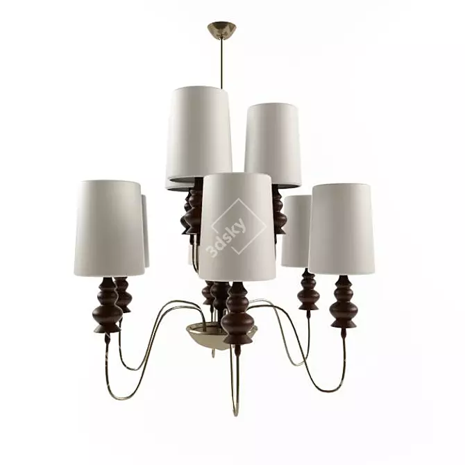 Elegant Vintage Chandelier 3D model image 1