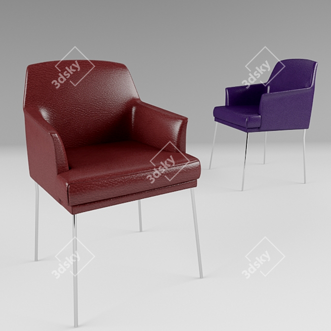 Elegant Upholstered Dining Chair 3D model image 1