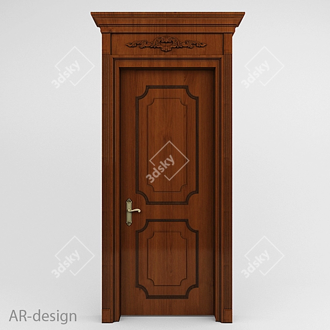 Elegant Classic Door 3D model image 1