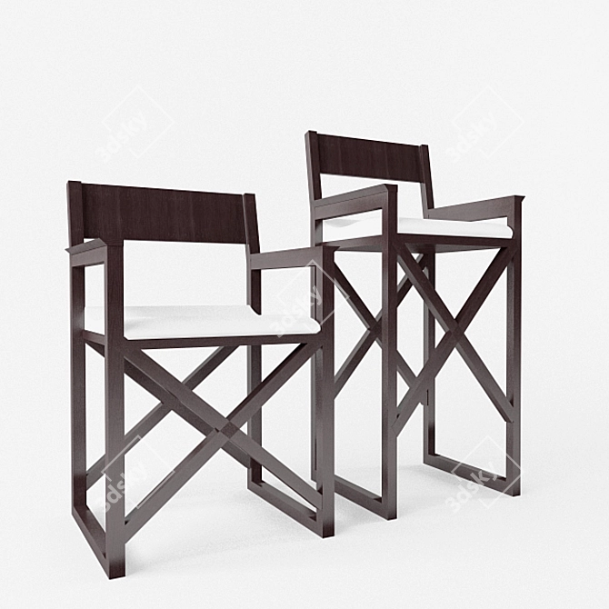 Elegant Oriental Dining Chairs 3D model image 1
