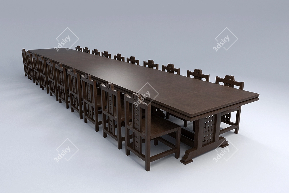 Versatile Table: 120x700x74 3D model image 1