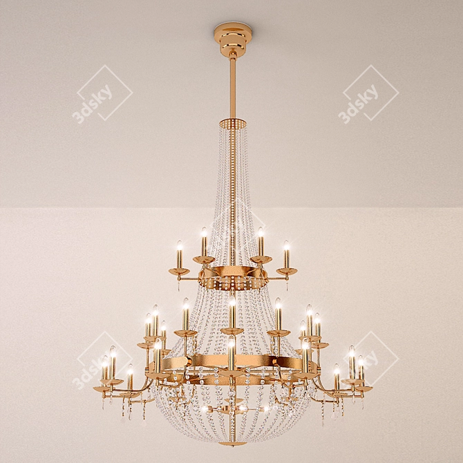 Elegant Glow Chandelier 3D model image 1