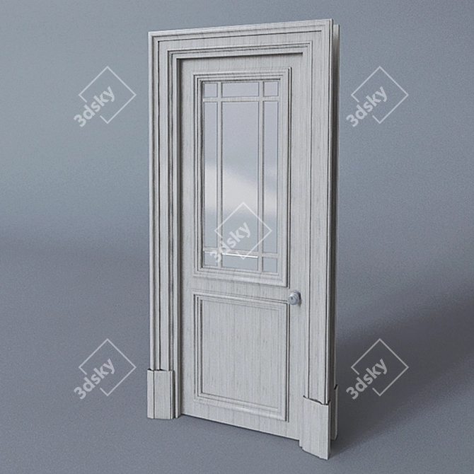 Classic Faceted Glass Door 3D model image 1