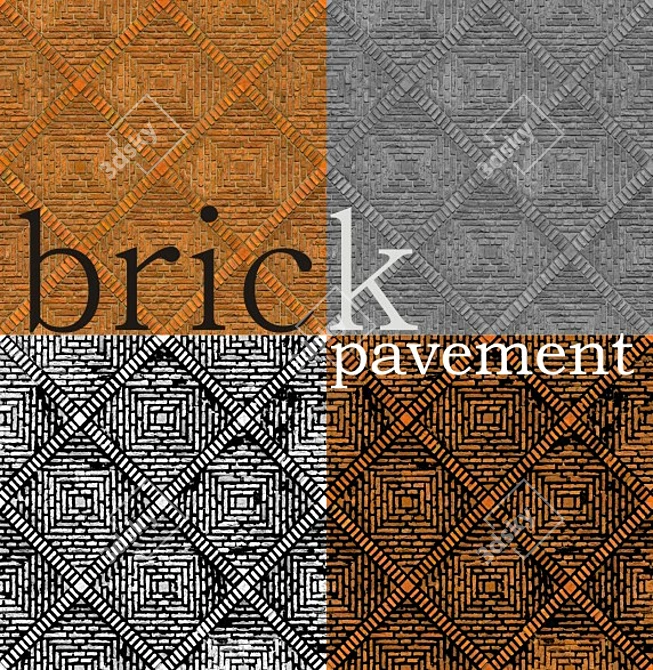 Brick Pavement Texture Map 3D model image 1