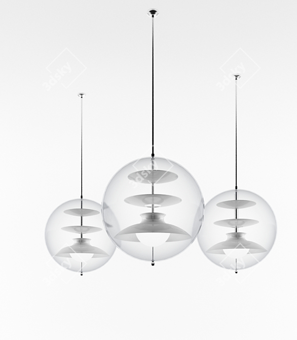 Panton Pendant Light 3D model image 1