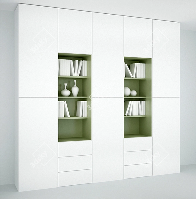 Modern 2700mm Closet 3D model image 1