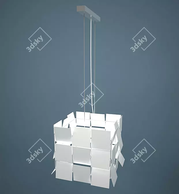 Cubrik Square Pendant Light: Sleek and Stylish 3D model image 1