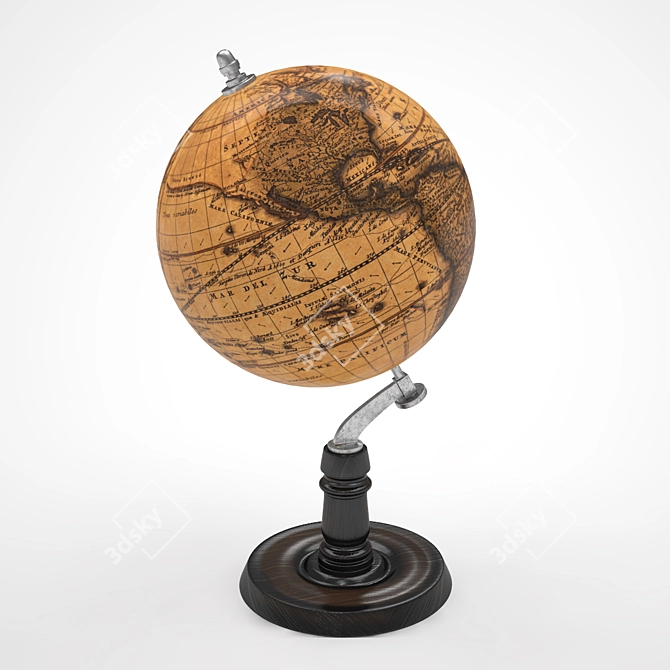 Vintage World Globe 3D model image 1