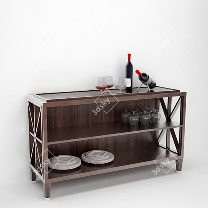 Sleek Bar Console 3D model image 1