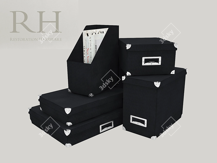 Black Storage Accessories 3D model image 1