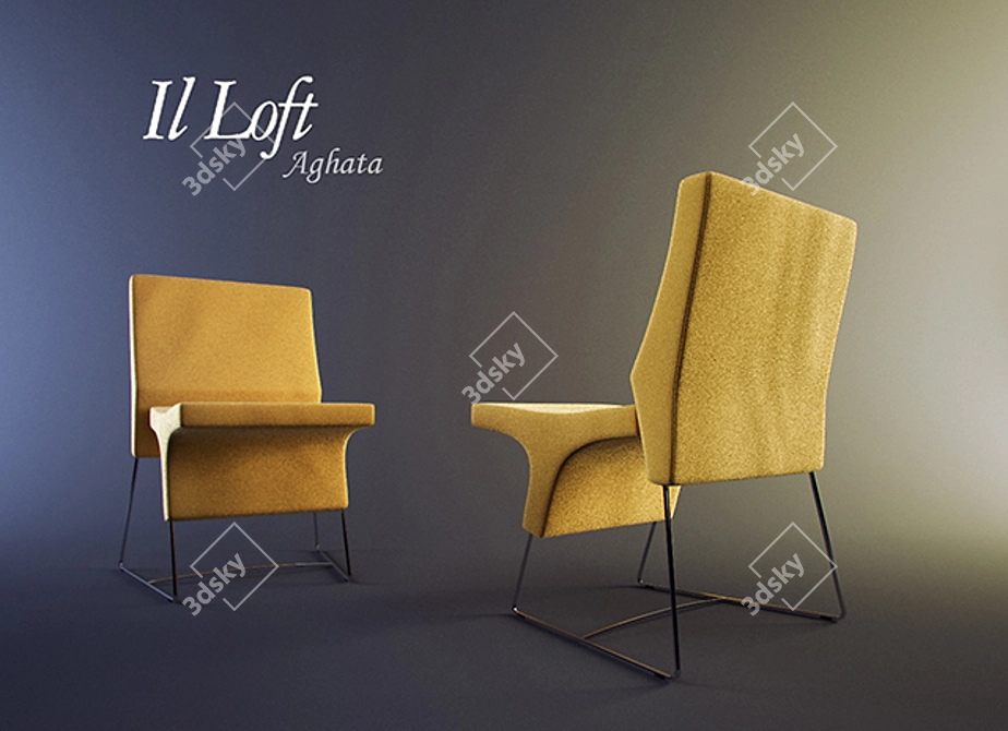 Title: IL LOFT AGATHA: Elegant Modern Chair 3D model image 1