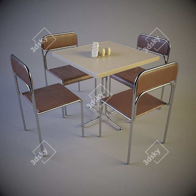 Modern-Pub Dining Set 3D model image 1