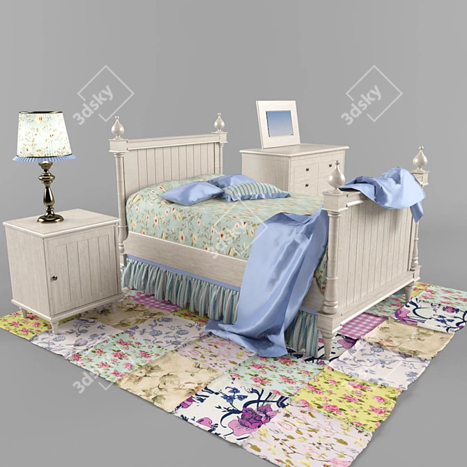 Stylish Teen Bed: Custom-made Design 3D model image 1