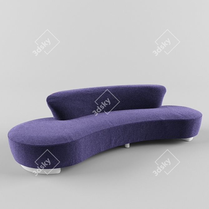 Serpentine Designer Sofa 3D model image 1