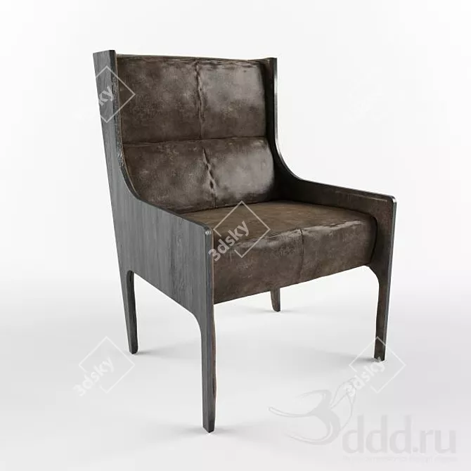 Scandi Wing Chair 3D model image 1