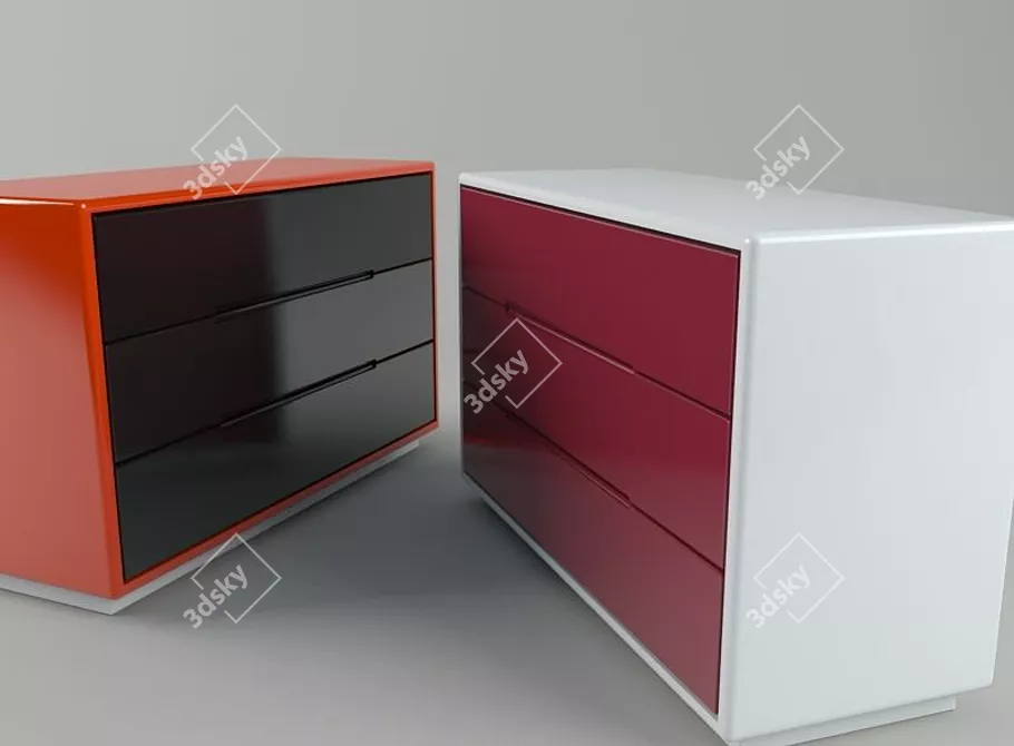 Modern MDF Painted
Chest of Drawers 3D model image 1