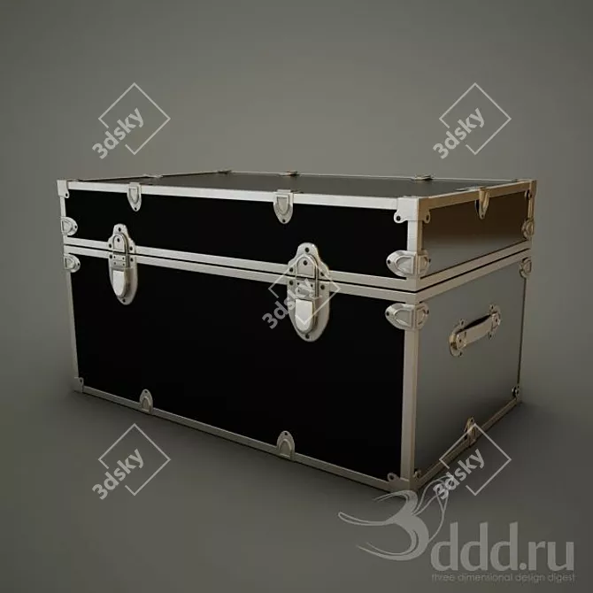 Vintage Treasure Chest 3D model image 1