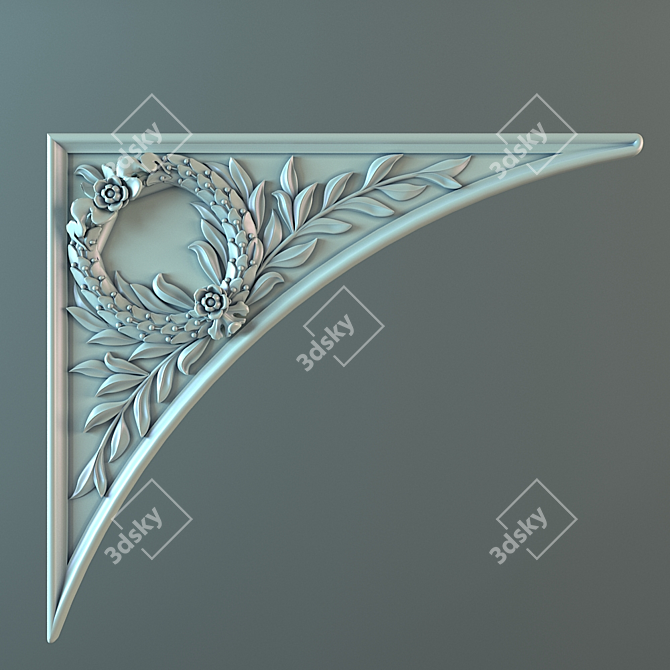 Elegant Fretwork Ornament 3D model image 1