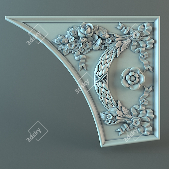 Elegant Fretwork Design 3D model image 1