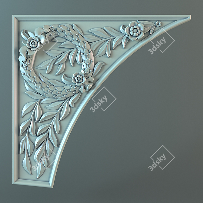 Elegant Fretwork - Architectural Ornament 3D model image 1