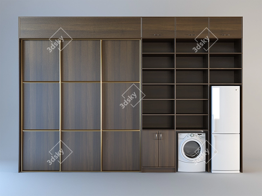 Laminate Storage Closet 3D model image 1