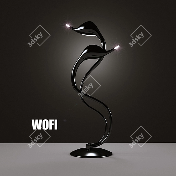 Wofi 8538: Stylish Black Table Lamp 3D model image 1