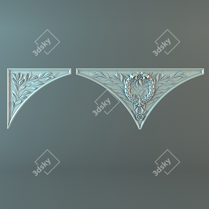 Elegant Plaster Moulding 3D model image 1