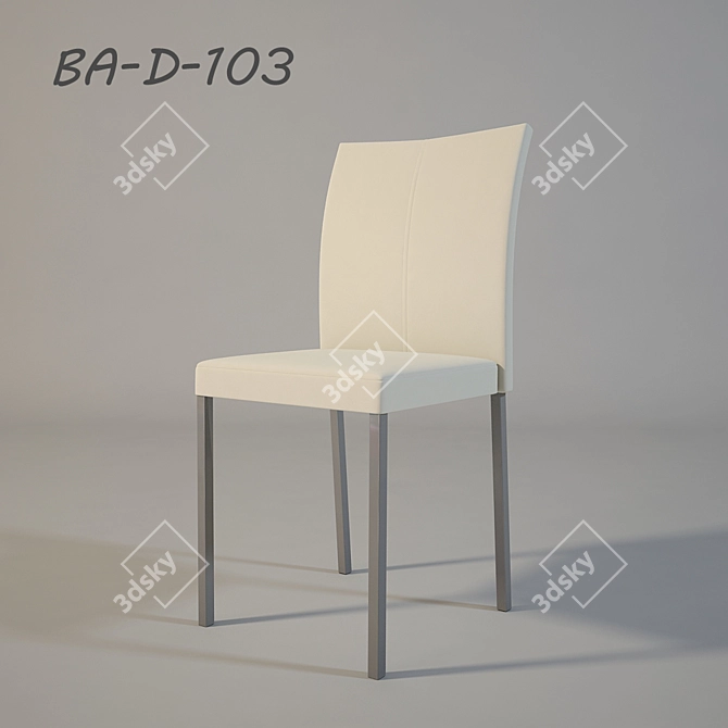 Elegant Milk Dining Chair 3D model image 1