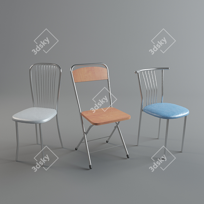 Modern Chair Set: Light-1, Sofia, Marco-2 3D model image 1