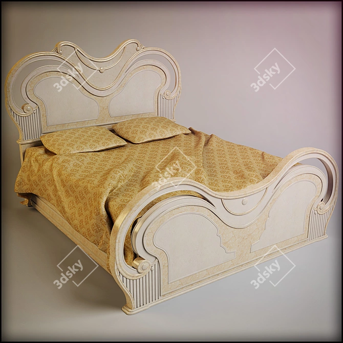 Amsterdam Bed Frame: Modern Design, 160x190cm Size 3D model image 1