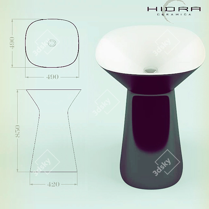 Mister MR 15 Bianco/Nero: Stylish Ceramica Sink 3D model image 1