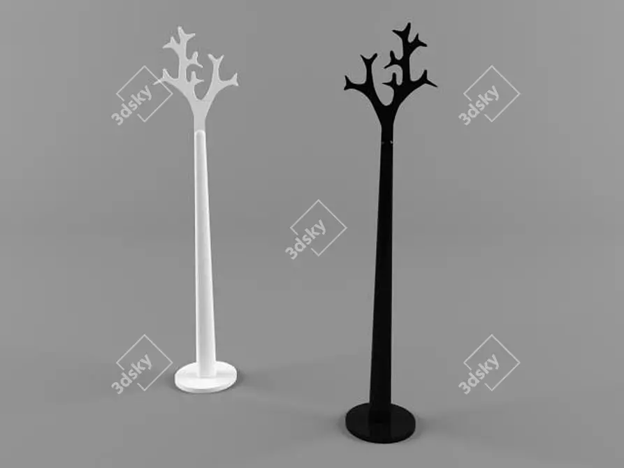 Modern Tree-Shaped Coat Hooks 3D model image 1