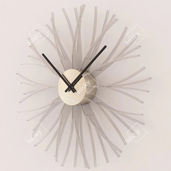 Sleek Chrome Synapse Wall Clock 3D model image 1