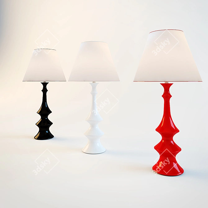 Multicolor Chinese Lamp 3D model image 1