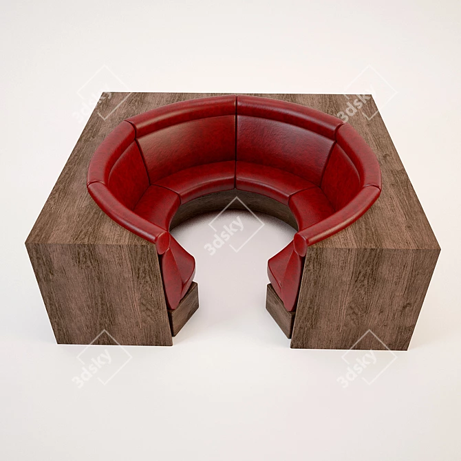 Stylish Shell Sofa 3D model image 1