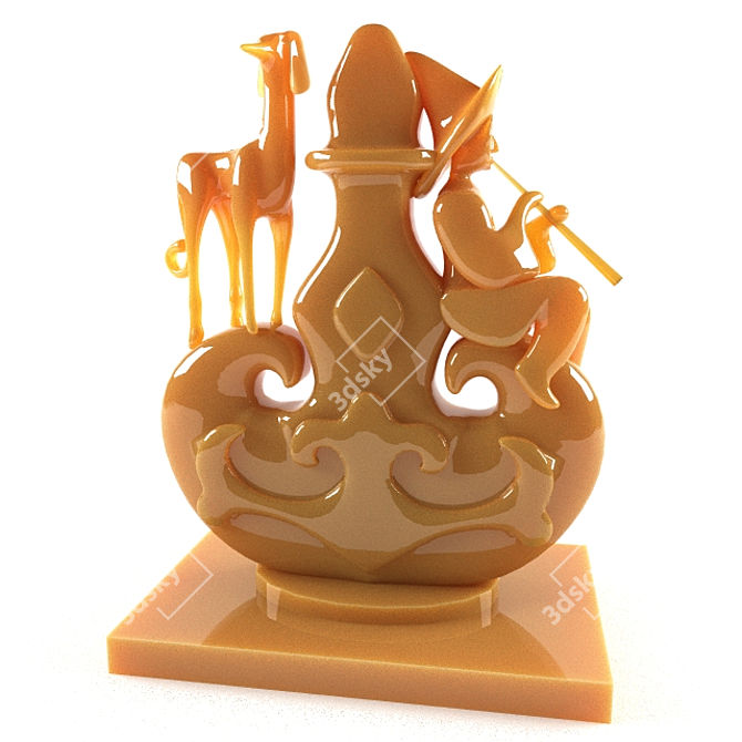Mythical Characters Figurine - Kazakh Kumys Flask 3D model image 1