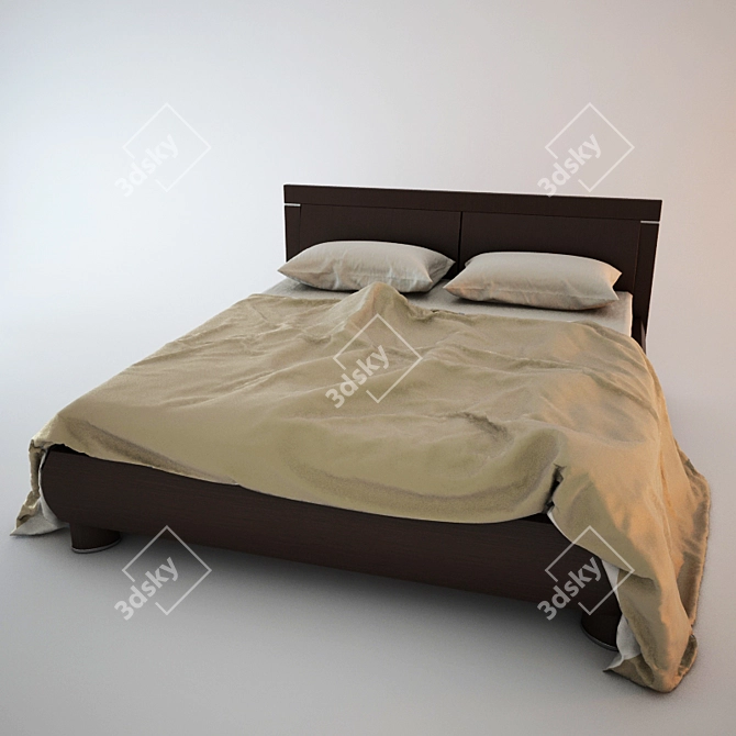 Polish Bed: Sleek and Stylish 3D model image 1