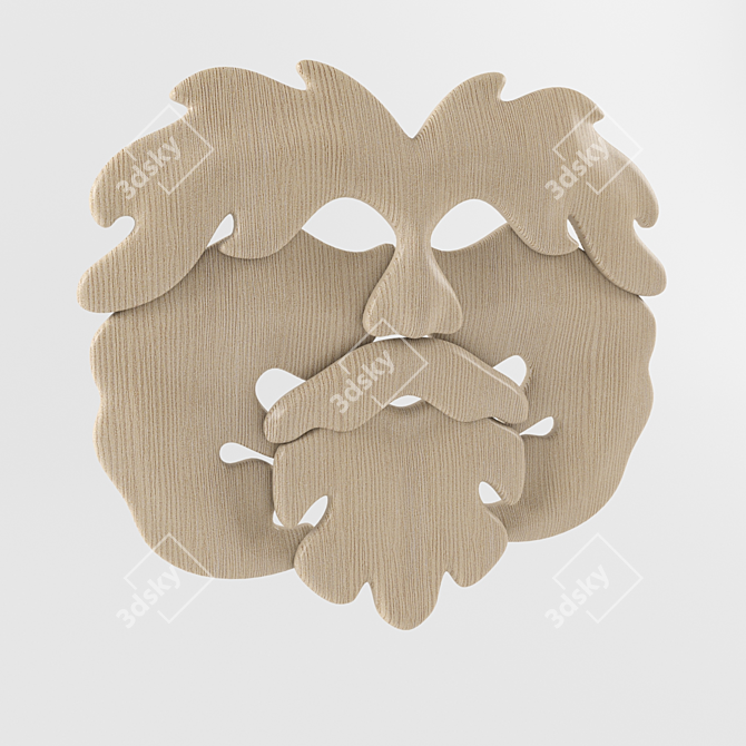 Authentic Celtic Wooden Mask 3D model image 1