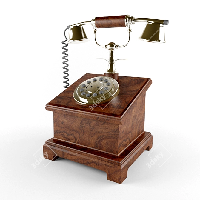 Vintage Charm Retro Phone 3D model image 1