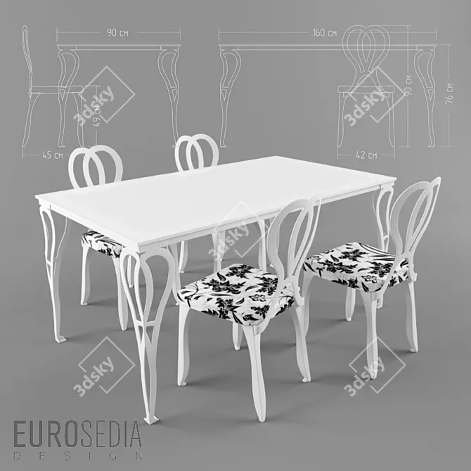 Elegant Eurosedia Design Set 3D model image 1