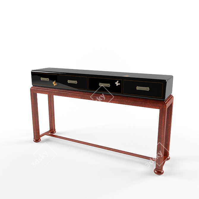 Organized Workstation: Desk with Drawers 3D model image 1