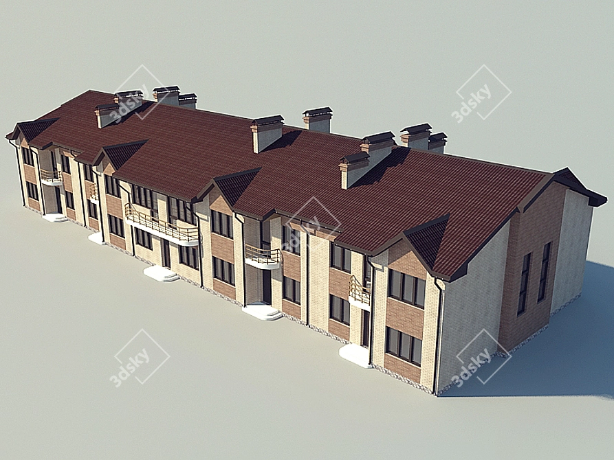 Modern Townhouse: Sleek and Stylish 3D model image 1