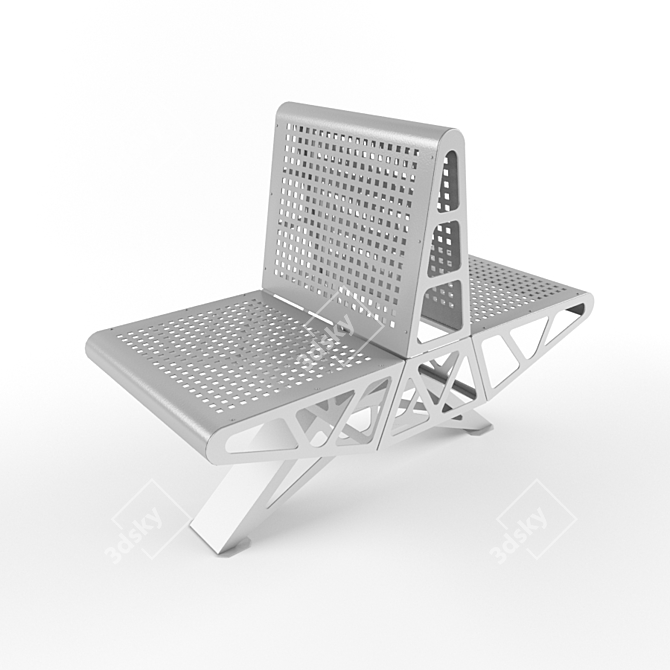 DuoSteel Section Bench 3D model image 1