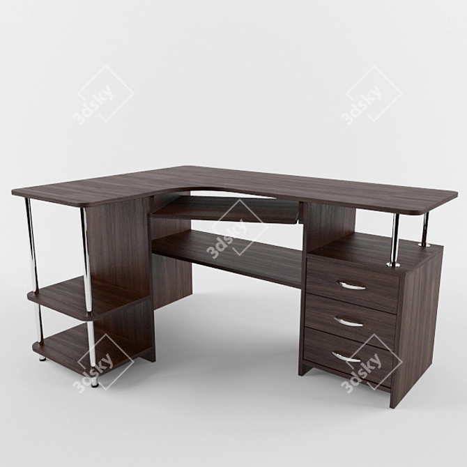 Modern Corner Computer Desk 3D model image 1