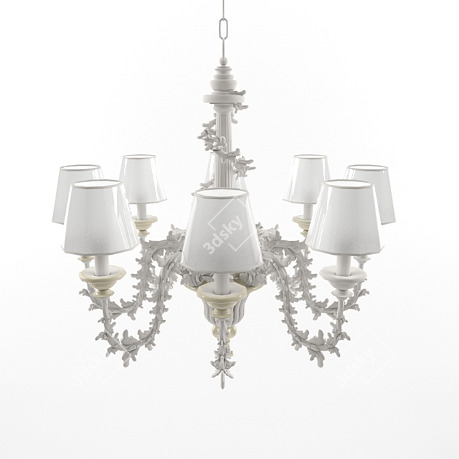 Deco Twist Chandelier 3D model image 1