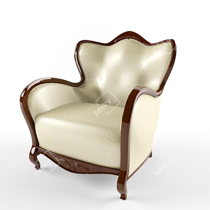 Elegant Neoclassical Armchair. 3D model image 1